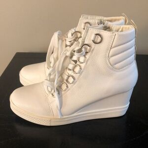 Catherine Malandrino White Wedge Sneakers